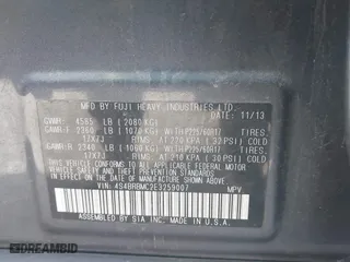 2014 Subaru Outback 2.5i Limited with VIN 4S4BRBMC2E3259007, listed as a IAAI auction lot 41655183 with 141,729 mi miles. Bid and sale history available at carsss.com. Image 9.