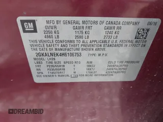 2017 GMC Terrain SLE z VIN 2GKALNEK4H6106753, wystawiony jako IAAI lot #42183871 z przebiegiem 102 074 mil mil oraz . Historia ofert i sprzedaży dostępna na DreamBid. Obrazek 9.