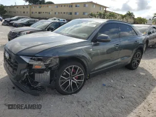 2021 Audi Q8 Premium Plus with VIN WA1EVAF14MD004235, listed as a Copart auction lot 43705565 with 76,175 mi miles and Non Repairable. Bid and sale history available at carsss.com. Image 1.