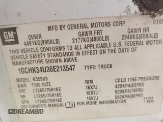 2006 Chevrolet Silverado 3500 SRW Wrk Trk z VIN 1GCHK34U36E213547, wystawiony jako IAAI lot #42521595 z przebiegiem 202 693 mil mil oraz . Historia ofert i sprzedaży dostępna na DreamBid. Obrazek 9.