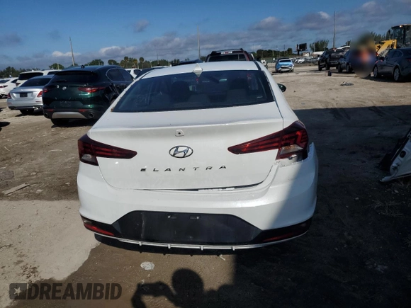 2020 Hyundai Elantra SEL with VIN 5NPD84LF7LH553639, listed as a Copart auction lot 83969944 with 95,233 mi miles and Non Repairable. Bid and sale history available at carsss.com. Image 6.
