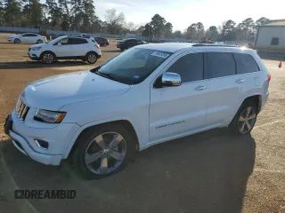 2014 Jeep Grand Cherokee Overland with VIN 1C4RJECGXEC529438, listed as a Copart auction lot 45693285 with 154,674 mi miles and Salvage Title. Bid and sale history available at carsss.com. Image 1.