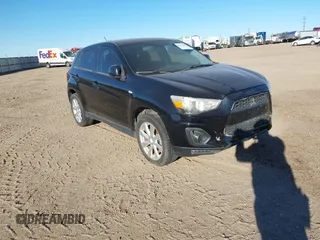 2014 Mitsubishi Outlander Sport ES with VIN 4A4AP3AU7EE005024, listed as a IAAI auction lot 41610686 with 127,033 mi miles. Bid and sale history available at carsss.com. Image 1.