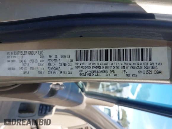 2011 Jeep Liberty Sport Jet with VIN 1J4PN2GK8BW529905, listed as a IAAI auction lot 41600214 with 169,199 mi miles and . Bid and sale history available at carsss.com. Image 9.