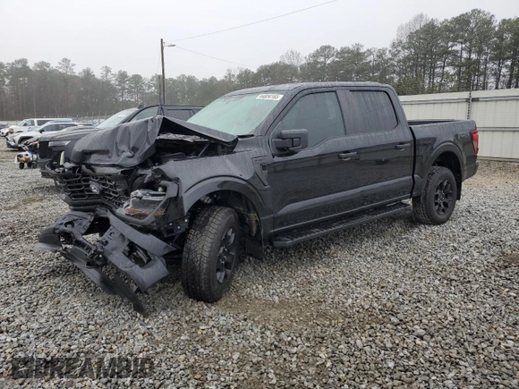 2024 Ford F-150 STX with VIN 1FTFW2L52RFB08450, listed as a Copart auction lot 44834165 with 15,026 mi miles and Salvage Title. Bid and sale history available at carsss.com. Image 1.