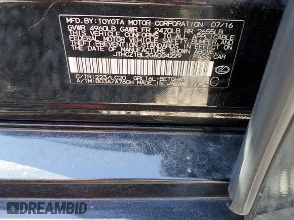 2016 Lexus GS 350 with VIN JTHCZ1BL2GA004229, listed as a Copart auction lot 47282424 with 115,910 mi miles. Bid and sale history available at carsss.com. Image 13.