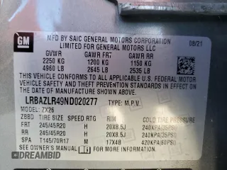 2022 Buick Envision Preferred with VIN LRBAZLR49ND020277, listed as a Copart auction lot 69142684 with 47,106 mi miles and Non Repairable. Bid and sale history available at carsss.com. Image 14.