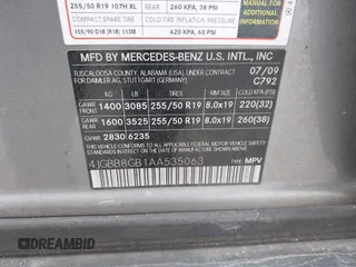 2010 Mercedes-Benz M 350 with VIN 4JGBB8GB1AA535063, listed as a IAAI auction lot 42087936 with 185,219 mi miles and . Bid and sale history available at DreamBid. Image 9.