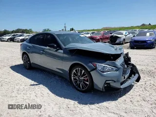 2024 Infiniti Q50 Red Sport 400 with VIN JN1FV7DP7RM660055, listed as a Copart auction lot 49555715 with 8,431 mi miles and Non repairable. Bid and sale history available at DreamBid. Image 10.