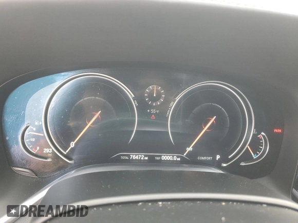 2019 BMW 7 Series 750i with VIN WBA7F0C54KGM25281, listed as a Copart auction lot 84741334 with 76,472 mi miles and Salvage Title. Bid and sale history available at carsss.com. Image 9.