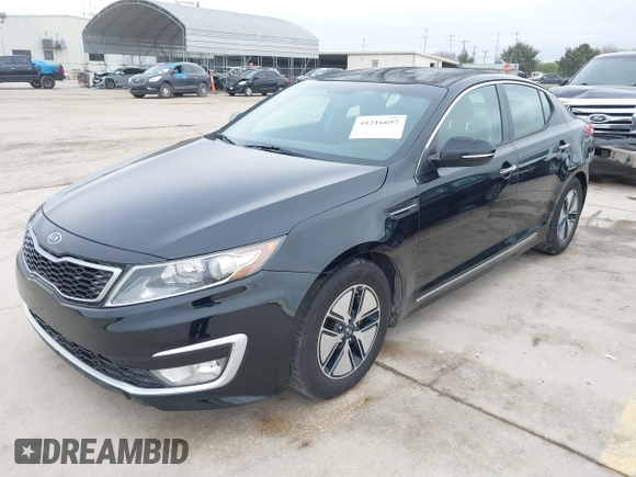 2012 Kia Optima Hybrid with VIN KNAGM4AD8C5021615, listed as a IAAI auction lot 41216697 with 119,153 mi miles. Bid and sale history available at carsss.com. Image 18.