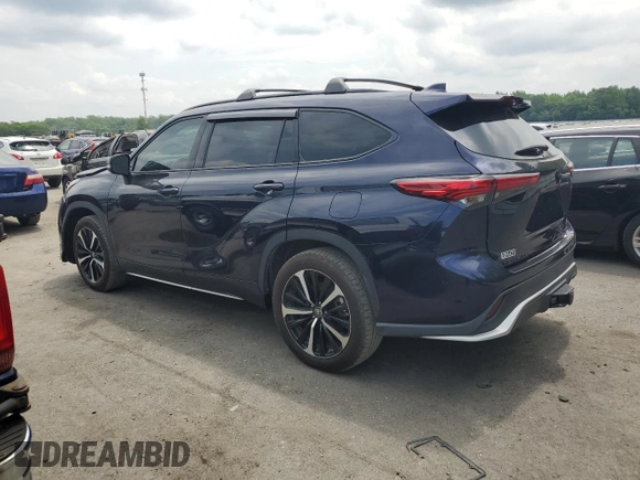 2021 Toyota Highlander XSE with VIN 5TDJZRBH0MS121857, listed as a Copart auction lot 60035365 with 73,316 mi miles and Salvage title. Bid and sale history available at DreamBid. Image 2.