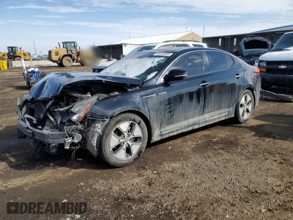 2013 Kia Optima Hybrid EX with VIN KNAGM4AD9D5039557, listed as a Copart auction lot 46344555 with 165,839 mi miles and Salvage Title. Bid and sale history available at carsss.com. Image 1.