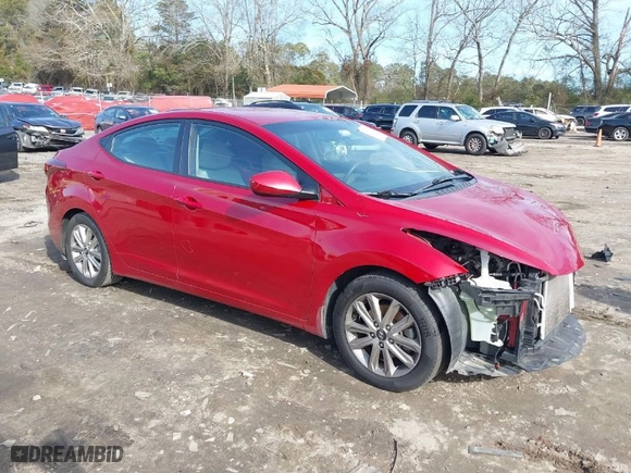 2016 Hyundai Elantra SE with VIN KMHDH4AE7GU598758, listed as a IAAI auction lot 38306152 with 103,202 mi miles. Bid and sale history available at carsss.com. Image 1.