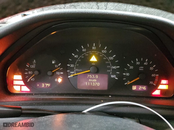 2002 Mercedes-Benz CLK-Class with VIN WDBLK65G12T112872, listed as a Copart auction lot 83481604 with 111,370 mi miles and Salvage Title. Bid and sale history available at carsss.com. Image 9.
