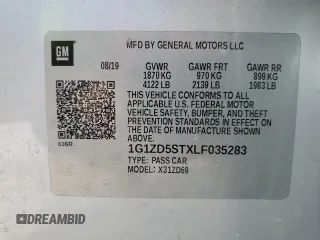 2020 Chevrolet Malibu LT with VIN 1G1ZD5STXLF035283, listed as a Copart auction lot 54701265 with 97,319 mi miles and Clean Title. Bid and sale history available at DreamBid. Image 12.