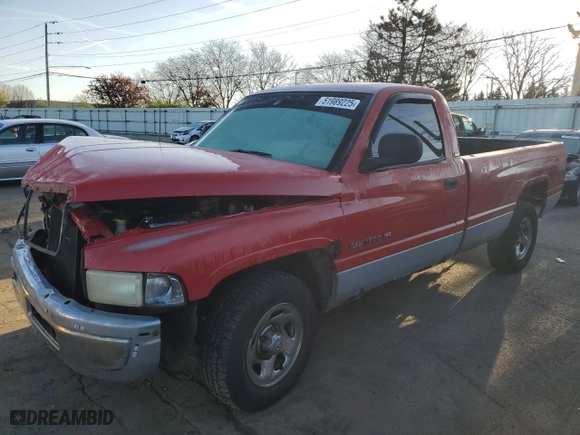 1998 Dodge Ram 1500 with VIN 1B7HC16Y9WS623837, listed as a Copart auction lot 51989225 with 189,336 mi miles and Salvage Title. Bid and sale history available at carsss.com. Image 1.