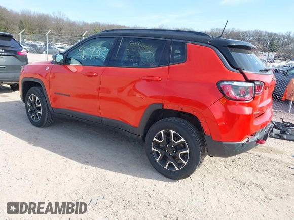 2020 Jeep Compass Trailhawk with VIN 3C4NJDDB2LT142394, listed as a IAAI auction lot 42055893 with 54,490 mi miles and . Bid and sale history available at carsss.com. Image 3.