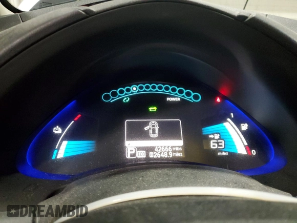 2017 Nissan LEAF S with VIN 1N4BZ0CP2HC306012, listed as a Copart auction lot 86767614 with 42,666 mi miles and Salvage Title. Bid and sale history available at carsss.com. Image 9.