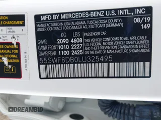 2020 Mercedes-Benz C 300 with VIN 55SWF8DB0LU325495, listed as a IAAI auction lot 42300359 with 41,872 mi miles and . Bid and sale history available at DreamBid. Image 9.