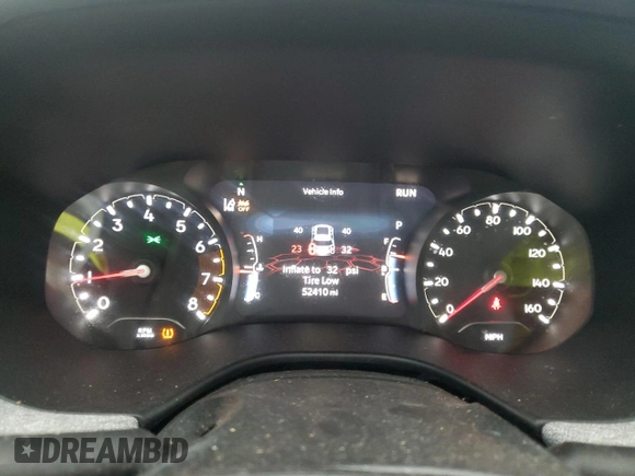 2023 Jeep Compass Latitude with VIN 3C4NJDBN4PT512845, listed as a Copart auction lot 55153135 with 52,410 mi miles and Salvage title. Bid and sale history available at DreamBid. Image 9.