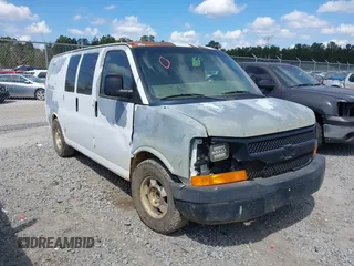 2006 Chevrolet Express Cargo Van with VIN 1GCFG15XX61171956, listed as a IAAI auction lot 41755626 with 1 mi miles. Bid and sale history available at carsss.com. Image 1.