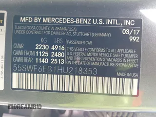 2017 Mercedes-Benz C 43 AMG with VIN 55SWF6EB1HU218353, listed as a IAAI auction lot 37198246 with 48,728 mi miles and . Bid and sale history available at DreamBid. Image 9.