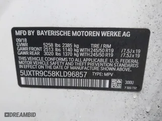 2019 BMW X3 xDrive30i with VIN 5UXTR9C58KLD96857, listed as a IAAI auction lot 41969229 with 70,492 mi miles. Bid and sale history available at carsss.com. Image 9.