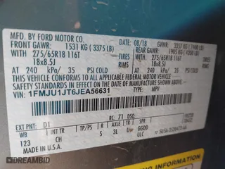 2018 Ford Expedition XLT with VIN 1FMJU1JT6JEA56631, listed as a IAAI auction lot 41814523 with 113,875 mi miles. Bid and sale history available at carsss.com. Image 9.
