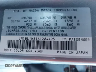 2010 Mazda Mazda3 Mazdaspeed3 Sport with VIN JM1BL1H31A1284495, listed as a IAAI auction lot 41365267 with 178,661 mi miles. Bid and sale history available at carsss.com. Image 9.