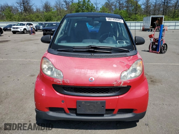 2009 Smart fortwo Pure with VIN WMEEJ31X49K322711, listed as a Copart auction lot 58749945 with 58,919 mi miles and Clean title. Bid and sale history available at DreamBid. Image 5.