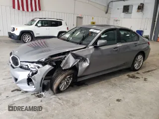2023 BMW 3 Series 330i with VIN 3MW69FF07P8D31956, listed as a Copart auction lot 44984425 with 23,802 mi miles and Salvage Title. Bid and sale history available at carsss.com. Image 1.