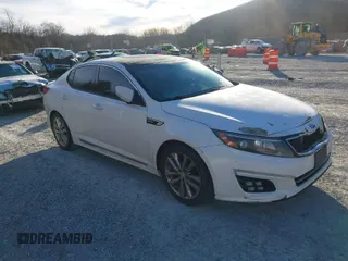 2015 Kia Optima SX Turbo with VIN 5XXGR4A65FG380362, listed as a IAAI auction lot 41443086 with 184,052 mi miles. Bid and sale history available at carsss.com. Image 1.