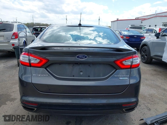 2015 Ford Fusion Titanium with VIN 3FA6P0K96FR283763, listed as a IAAI auction lot 42046868 with 104,542 mi miles. Bid and sale history available at carsss.com. Image 17.