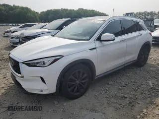 2019 Infiniti QX50 Luxe with VIN 3PCAJ5M39KF144654, listed as a Copart auction lot 60244845 with 132,057 mi miles and Salvage title. Bid and sale history available at DreamBid. Image 1.
