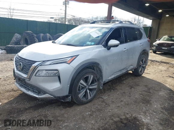2021 Nissan Rogue Platinum with VIN JN8AT3DD4MW304899, listed as a IAAI auction lot 41447967 with 75,541 mi miles. Bid and sale history available at carsss.com. Image 17.