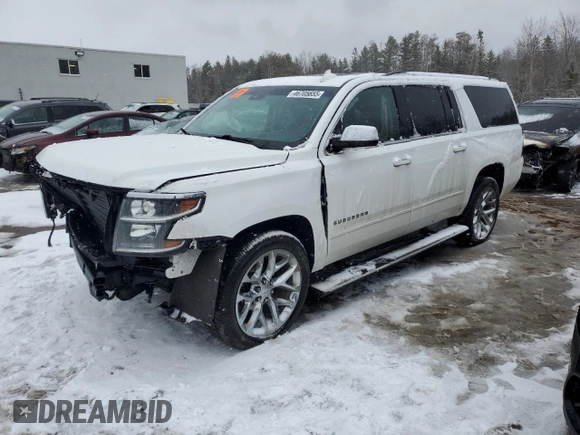 2019 Chevrolet Suburban Premier with VIN 1GNSKJKC8KR386432, listed as a Copart auction lot 46705655 with 79,814 mi miles and Salvage Title. Bid and sale history available at DreamBid. Image 1.