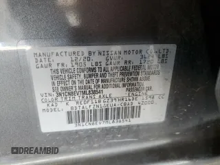 2021 Nissan Versa SV with VIN 3N1CN8EV7ML838541, listed as a Copart auction lot 61648435 with 24,099 mi miles and Salvage title. Bid and sale history available at DreamBid. Image 12.