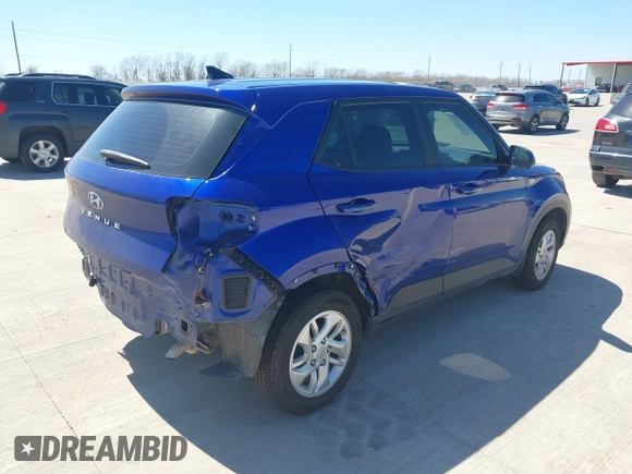 2022 Hyundai Venue SE with VIN KMHRB8A39NU202839, listed as a IAAI auction lot 41729776 with 27,154 mi miles and . Bid and sale history available at DreamBid. Image 4.