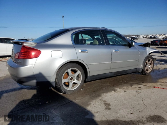 2004 Infiniti G35 w/Leather with VIN JNKCV51E24M614955, listed as a Copart auction lot 46653685 with 187,864 mi miles and Salvage Title. Bid and sale history available at DreamBid. Image 3.