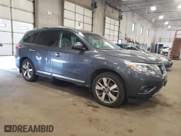 2013 Nissan Pathfinder Platinum z VIN 5N1AR2MM1DC607124, wystawiony jako Copart lot #71521174 z przebiegiem 144 126 mil mil oraz Czysty tytuł • Clean title. Historia ofert i sprzedaży dostępna na DreamBid. Obrazek 4.