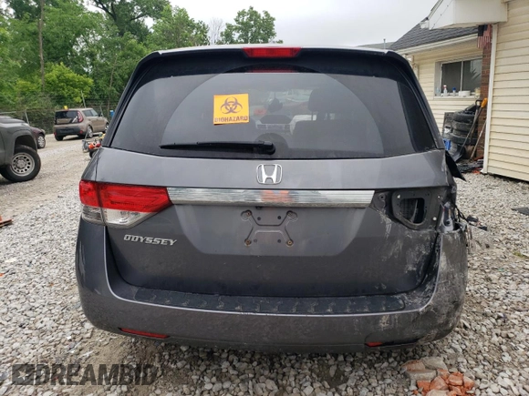 2014 Honda Odyssey EX-L with VIN 5FNRL5H69EB125480, listed as a Copart auction lot 59988475 with Not provided miles and Salvage title. Bid and sale history available at DreamBid. Image 6.