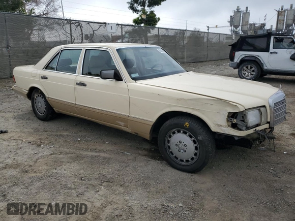 1989 Mercedes-Benz 300 with VIN WDBCA24D2KA430787, listed as a Copart auction lot 50655785 with 145,064 mi miles and Salvage Title. Bid and sale history available at DreamBid. Image 4.