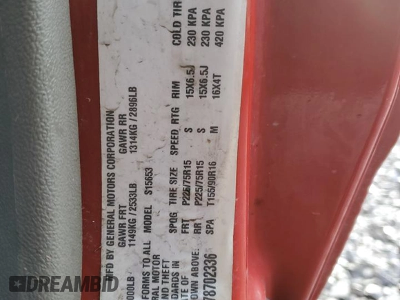 2007 Isuzu i-Series S z VIN 1GGCS199178702336, wystawiony jako Copart lot #45850535 z przebiegiem Nie podano mil oraz Szkody całkowita. Historia ofert i sprzedaży dostępna na DreamBid. Obrazek 13.