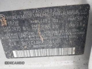 2013 Hyundai Sonata Limited with VIN 5NPEC4AB9DH564386, listed as a IAAI auction lot 42006572 with 212,911 mi miles and . Bid and sale history available at carsss.com. Image 9.