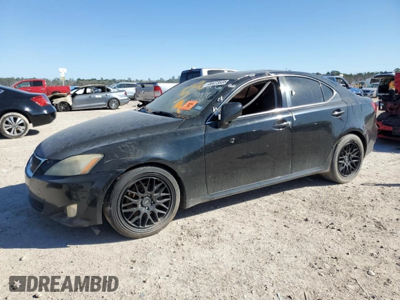 2008 Lexus IS with VIN JTHBK262482068517, listed as a Copart auction lot 46473535 with 200,763 mi miles and Salvage Title. Bid and sale history available at carsss.com. Image 1.