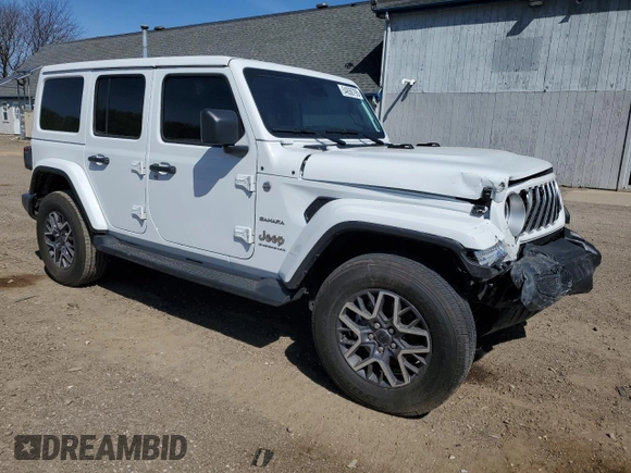 2024 Jeep Wrangler Sahara with VIN 1C4PJXEN7RW297948, listed as a Copart auction lot 54656795 with 12,292 mi miles and Salvage title. Bid and sale history available at DreamBid. Image 4.