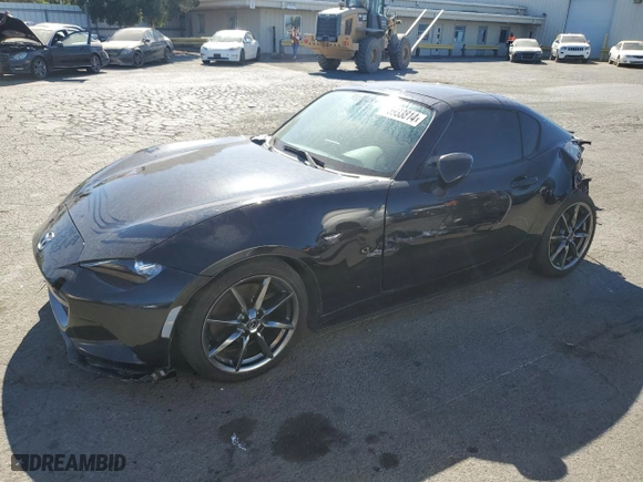 2017 Mazda MX-5 Miata RF Club with VIN JM1NDAL75H0109123, listed as a Copart auction lot 75933814 with 50,618 mi miles and Salvage Title. Bid and sale history available at carsss.com. Image 1.