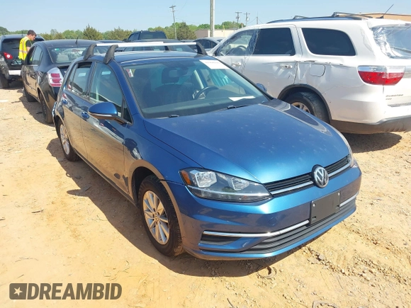 2019 Volkswagen Golf S with VIN 3VWG57AU7KM013321, listed as a IAAI auction lot 41968941 with 80,580 mi miles. Bid and sale history available at carsss.com. Image 1.