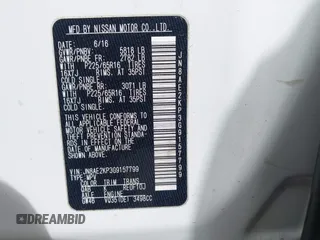2016 Nissan Quest SL with VIN JN8AE2KP3G9157799, listed as a IAAI auction lot 42007525 with 96,368 mi miles and . Bid and sale history available at DreamBid. Image 9.